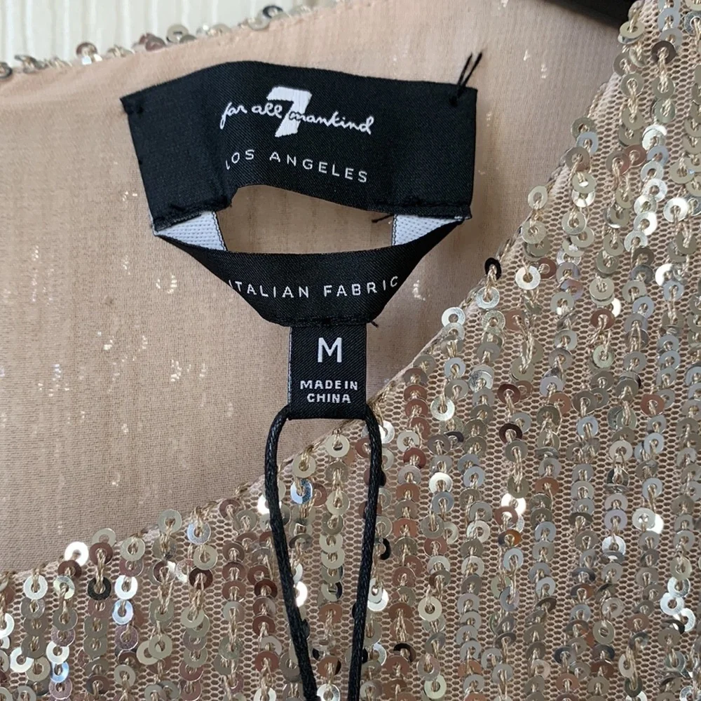 NWT 7 For all Mankind by Revolve Sequin Dress In silver & black contrast Medium - Picture 10 of 14